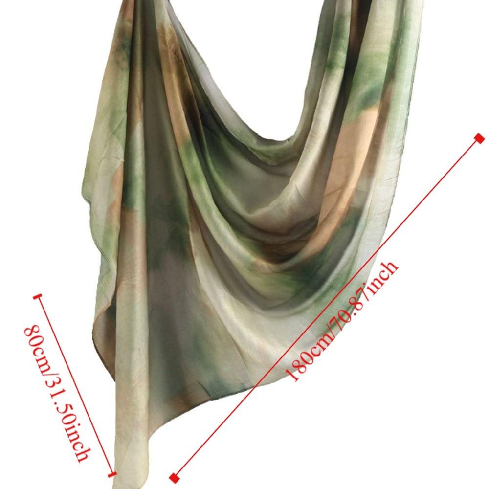 Watercolour Woven Hijab Scarf Cotton Modal Light Weight Print Islam Scarf Breathable Long Women Sunscreen Shawl Female