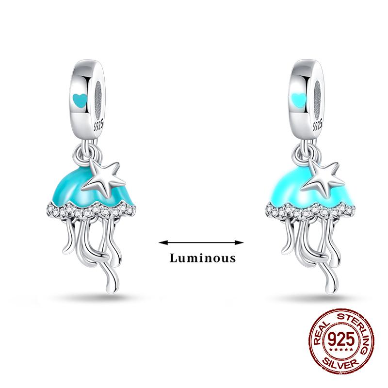 100% Copper Blue Ocean Animal Glow Butterfly Crab Charm Beads Fit Pandachoriginal Bracelets Luxury Diy Jewelry