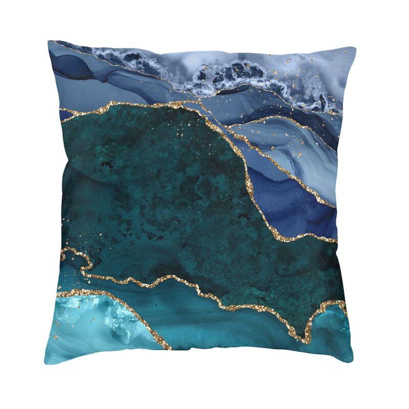 Fashion Emerald Green Black Gold Marble Throw Pillow Cover Home Decor Custom Square Cushion Cover 45X45 Pillowcover For Sofa