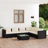Vidaxl 7-Cz. Set da Giardino, Cuscini, Rattan PE Nero