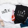 Marriage Bridesmaids Gift Tshirt Bride I Do Crew Diamond Tshirt Women Graphic Bachelorette Party Tee Top