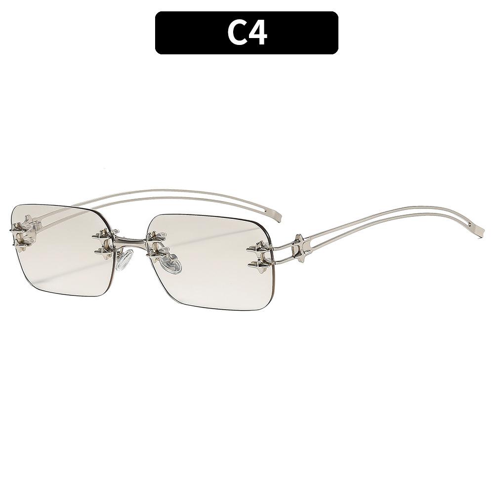 New Fashion Frameless Star Y2K Sunglasses Trendy Sunscreen Punk Sun Glasses Customized Photograph Tools Cat Walk Sunglasses