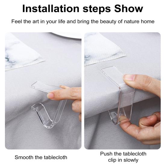 Yousheng 12Pcs Invisible Clear Tablecloth Clip Non-slip Heavy Duty Transparent Indoor Outdoor Wedding Party Picnic Camping Dining Table Cover Holder