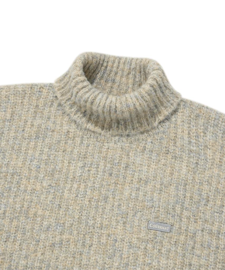 COVERNAT Multi-Color Turtleneck Knit Oatmeal