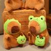 Lovelys Capybara Plüschtier Frosch Dinosaurier Capibara Niedliche Dinge Kawaii Stoffpuppe Kleiner abnehmbarer Rucksack Geburtstagsgeschenk