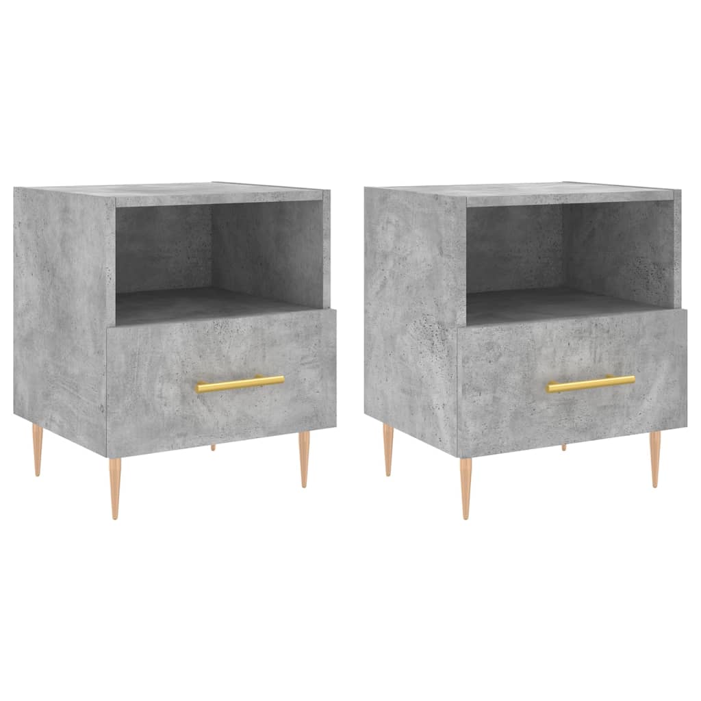 Nightstands (2 pcs) Concrete Grey 40 x 35 x 47.5 cm Particleboard
