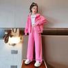 Spring Autumn Teenage Children's Sports Suit  Fashionable Korean Style Casual 2-piece Set for Girls 6 -14 Years