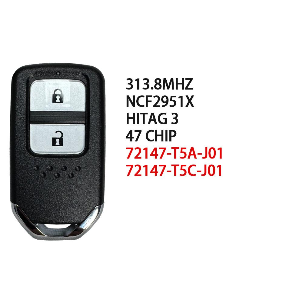 SUPERKY 313.8MHz For Honda City Jazz Fit Civic Shuttle Vezel CR-V 5 Door EX Odyssey EX SE ID47 Chip Remote Car Key KR5V1X