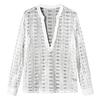 Men Club Shirt See-through Hollow Out Fishnet Deep V Neck Long Sleeve Solid Color Thin Pullover Soft Streetwear Slim Fit