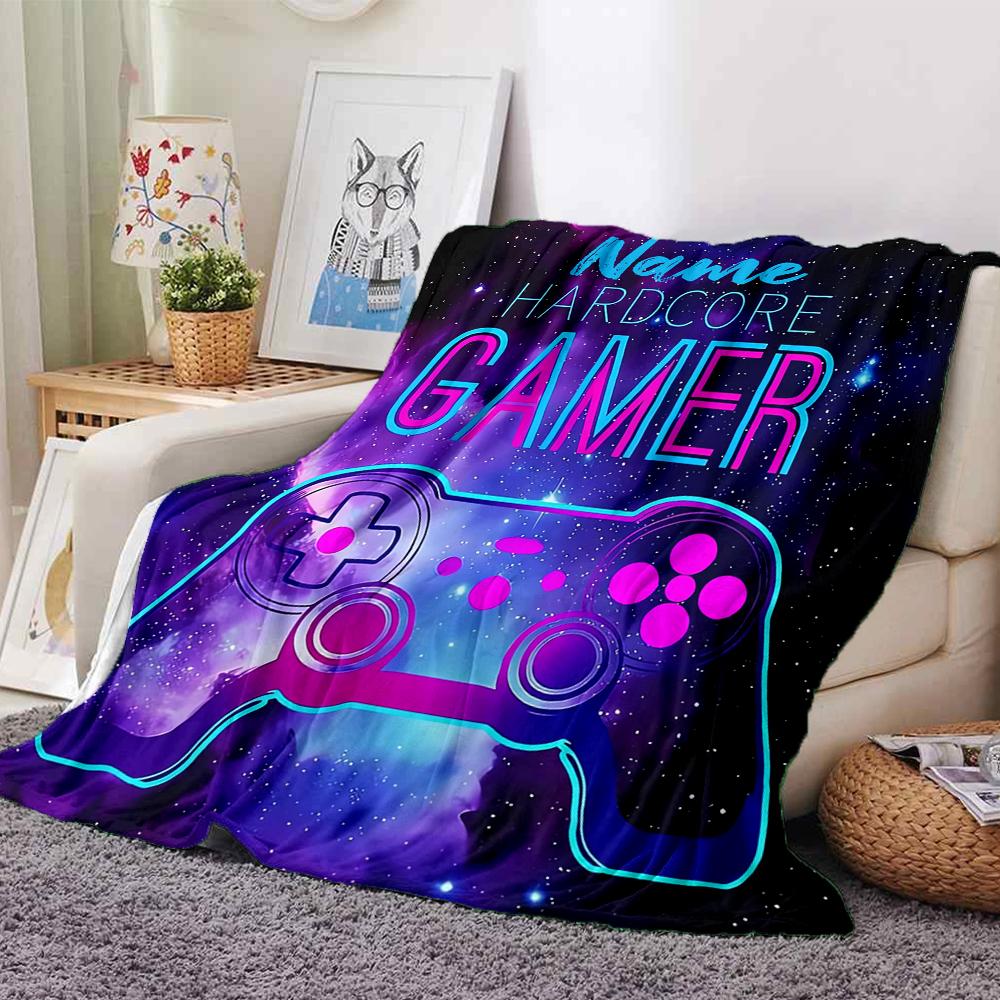 Gepersonaliseerde Deken met Game Controller Thema - Perfect voor Bank, Bed, Reizen & Buitengebruik | Wasbaar in de Machine, Gezellig & Duurzaam.
