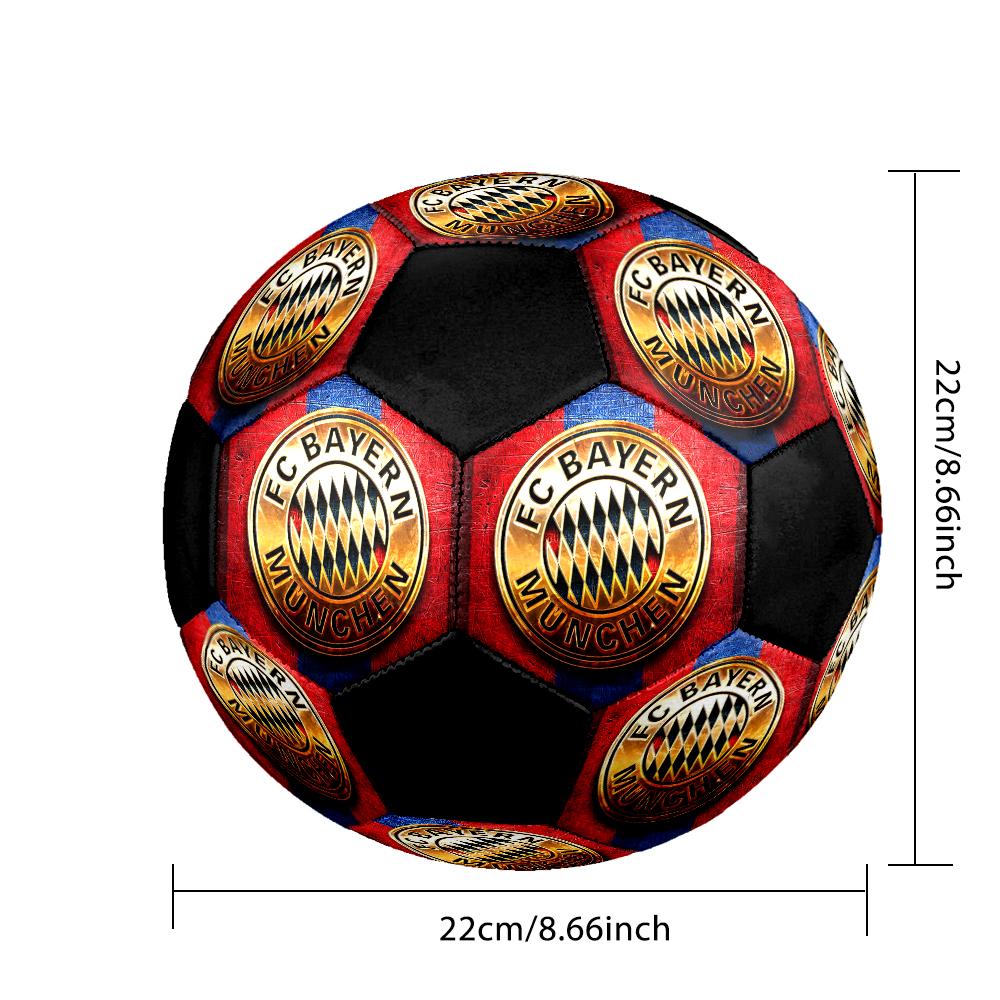 FC Bayern Munich Indoor Soccer Ball Colorful Machine Stitched PVC Size 5 Team Training Competition Ready Durable High-Bounce Cool Sports Gift
