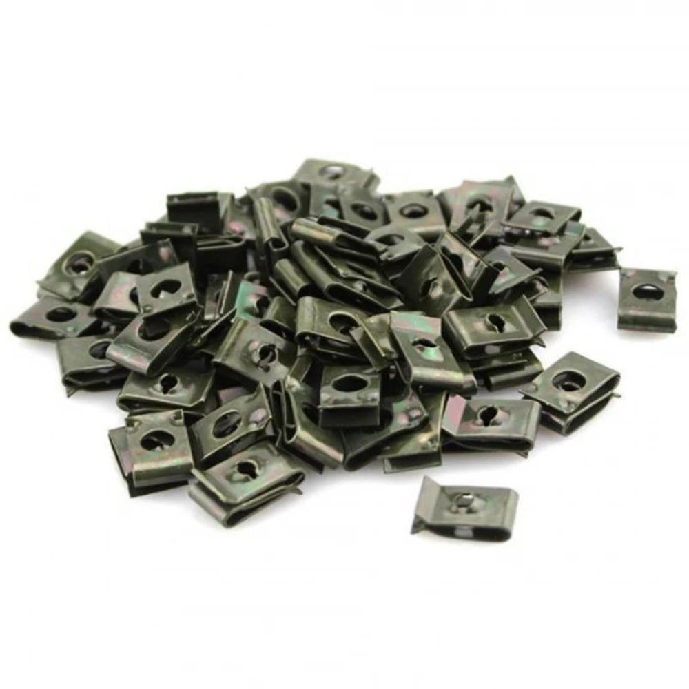 100/50/10pcs U-Type Metal Clips with Screws for Car and Motorcycle Anti-Rust Tapping Fastener Assortment Set Car Screw Base