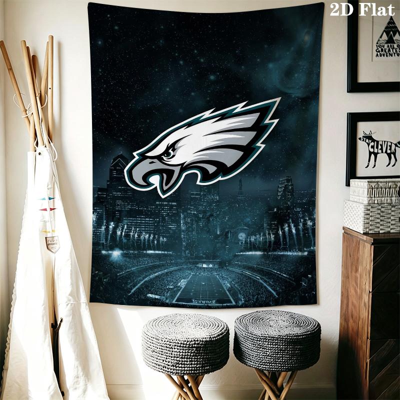 Philadelphia Eagles Wall Tapestry Aesthetic Wall Hanging Printed Fabric Blanket Decorative Tapestries for Bedroom Living Room Home Decor