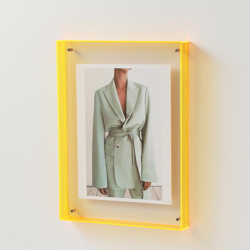 Ramă foto acrilică transparentă modernă, ramă foto colorată, fără fotografii, decor de perete pentru masă