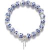 Chinese Stijl Blauw en Wit Porselein Armband Vintage Elastische Keramische Armband Veelzijdige Mooie Damesarmband Verjaardagscadeau