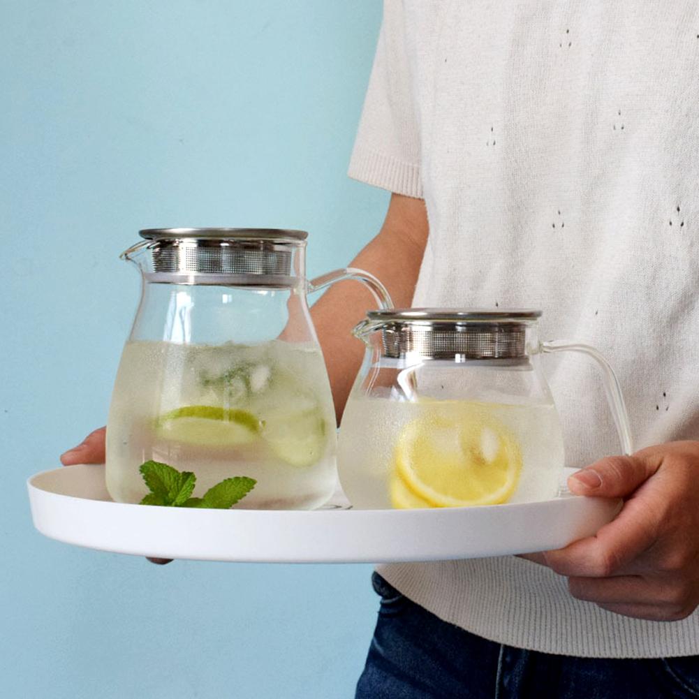 Clear Glass Teapot With Removable Filter Lid Easy Cleaning Tea Brewings Pot Stylish Reusable For Office/Home Housewarming Gift