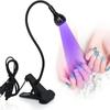 Nail Enhancement Lamp with Gooseneck and Clip Mini Portable Gooseneck Nail Polish Curing Lamp for Gel Nail Curing