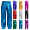 Unisex Kids Performance Trousers Metallic Pants Elastic Waistband Shiny Design Jazz Dance Cheerleading Outfit