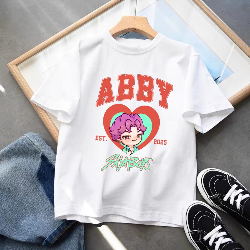 Kpop Demon Hunters Barnkläder Kortärmad T-shirt Söt K-pop Demon Hunters Tiger Harajuku T-shirt för Pojkar Flickor