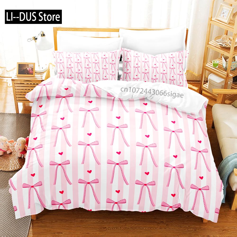 Popular Style Bowknot Bedding Sets Skin Friendly Soft Bedsheets And Duvet Covers Comfortable And Lovely Suitable For All Ages