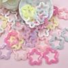 35 Pcs 30mm for Necklace Earrings Making Half Transparent Loose Beads Acrylic Fashion DIY Jewelry Accessories Jelly Color Star Pendant  Beads