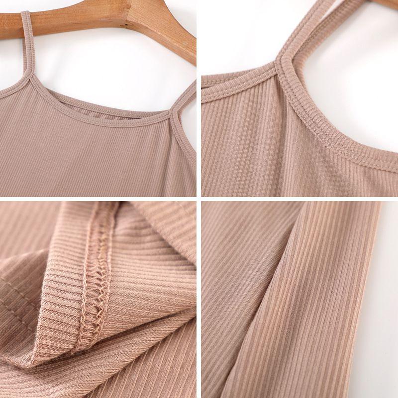 Rochie lungă tip maiou pentru femei, Tunica, Lungime slip, Elastic, Top maiou cu bretele subțiri, Din material de calitate premium