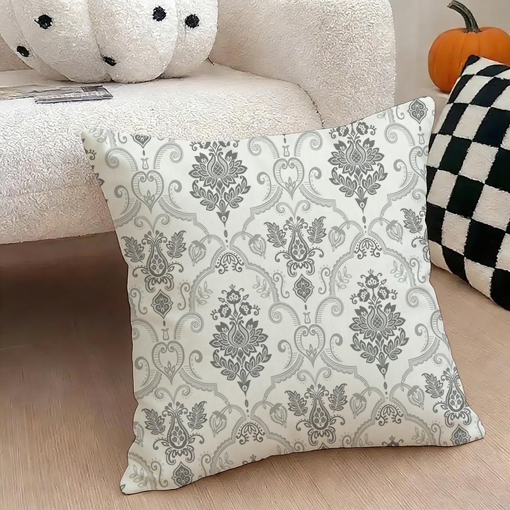 European Retro Cushion Cover Natural Linen Double Sided Print  Throw Pillow Case for Sofa Couch Home Decor