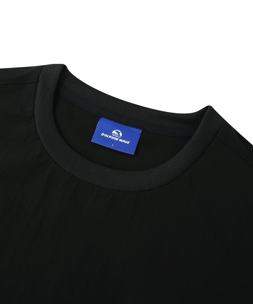 DOLPHIN WAVE APPAREL [Set] Dolphin Stretch Woven Short Sleeve T-Shirt & Shorts Black