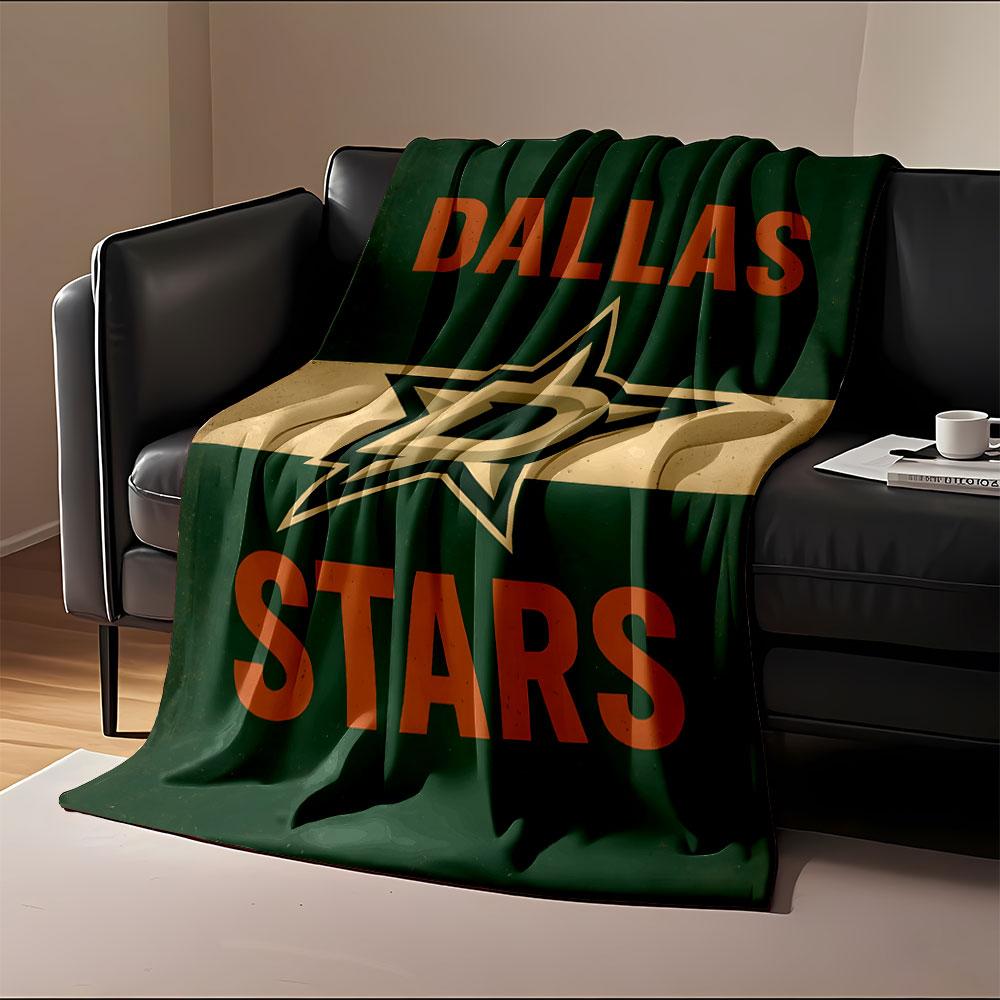 Dallas Stars Hockey Logo Blanket Print Blanket Soft and Cozy Perfect for the Living Room Bed Sofa or a Nap,gift