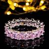 Eternity 925 Sterlingové stříbro Zásnubní Svatba Prsteny sady pro Ženy Nevěsta Princeznovský brus Diamant Slib Párty Šperky Dárek