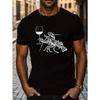 European Sizes Lobster Wine Glass Men's Short Sleeve T-shirt Summer T-shirt Top