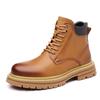 Fashion Retro Leather Non-slip Platform Boots for Men Designer Soft-soled Autumn Winter Men's Shoes Fashion  Casual Male Work Boots
