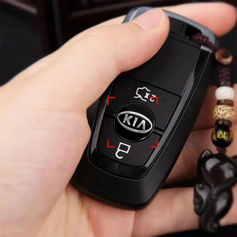LRVA9 Aluminum Alloy Car Remote Key Fob Emblem Badge Sticker For KIA EV6 Stinger RIO Sorento Picanto Ceed K5 K9 Carnival Niro Sportage