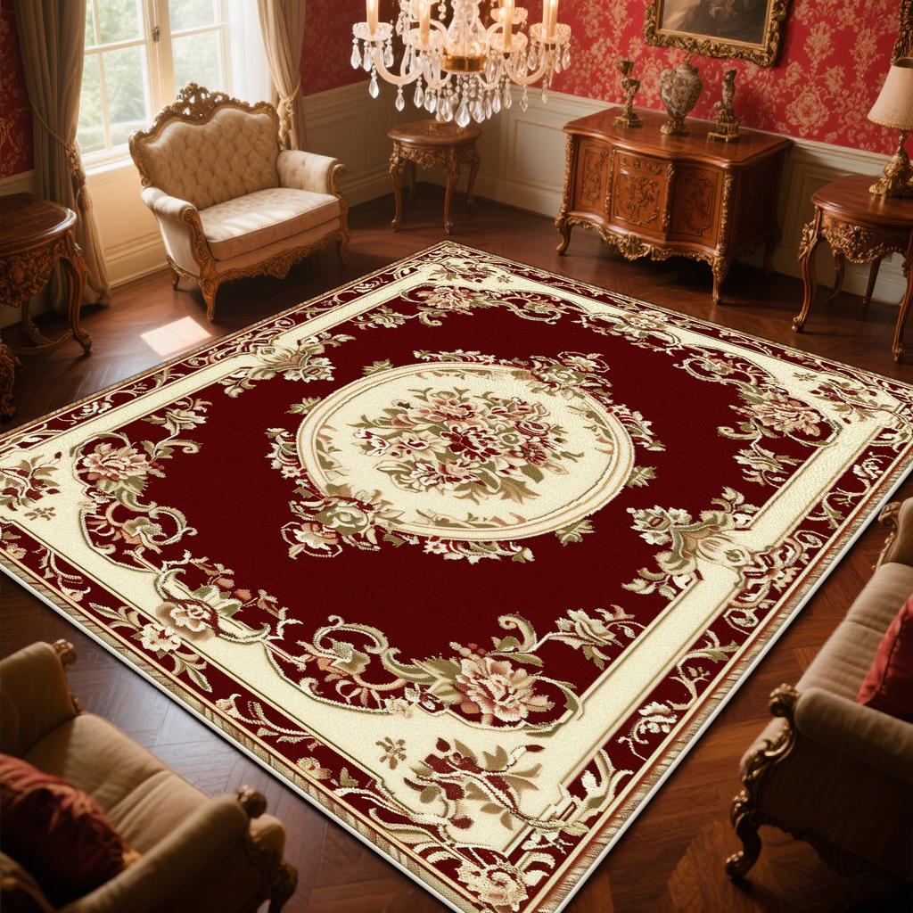 Persischer Luxus Roter Teppich Wohnzimmer Große Größe Teppich Rutschfeste Couchtischmatte Heimdekoration Schlafzimmer Lounge Teppich 200x300cm