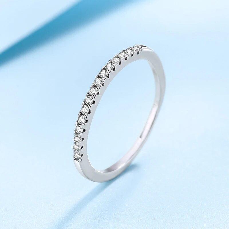 Pierścionek damski Moissanite Biżuteria ze srebra próby 925, platerowana platyną i pełnym diamentem