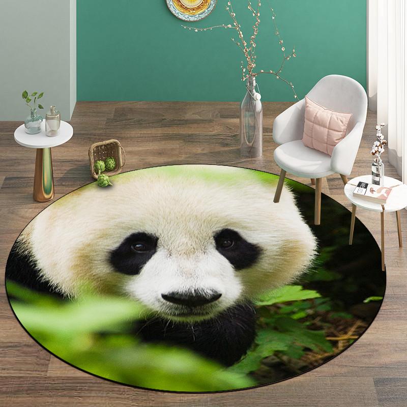 Schattige Panda Vloermat Voor Kinderen Rond Baby Tapijt Kamer Microvezel Superzacht Tapijt Slaapkamer Spons Badmat Wasbaar Kawaii Decor