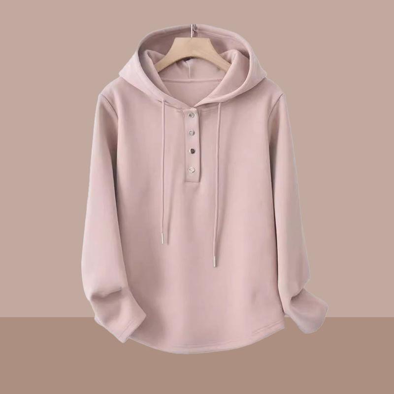 Fit Loose Hooded Pullover Chic For Women In Early Spring Season Fashionable Short Style