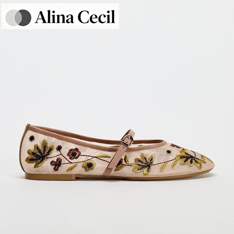 Wiosna Jesień Siateczka Haft Kobiety Buty Mary Jane Damskie Outdoor Komfort Styl Baleriny Damskie Buty Babci