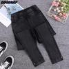 DIMANAF Plus Size Dames Jeans Winterbroek Denim Potlood Vrouwelijk Elastisch Basic Blauwe Hoge Taille Broek Oversize Mode Nieuwe Broek 4XL 5XL