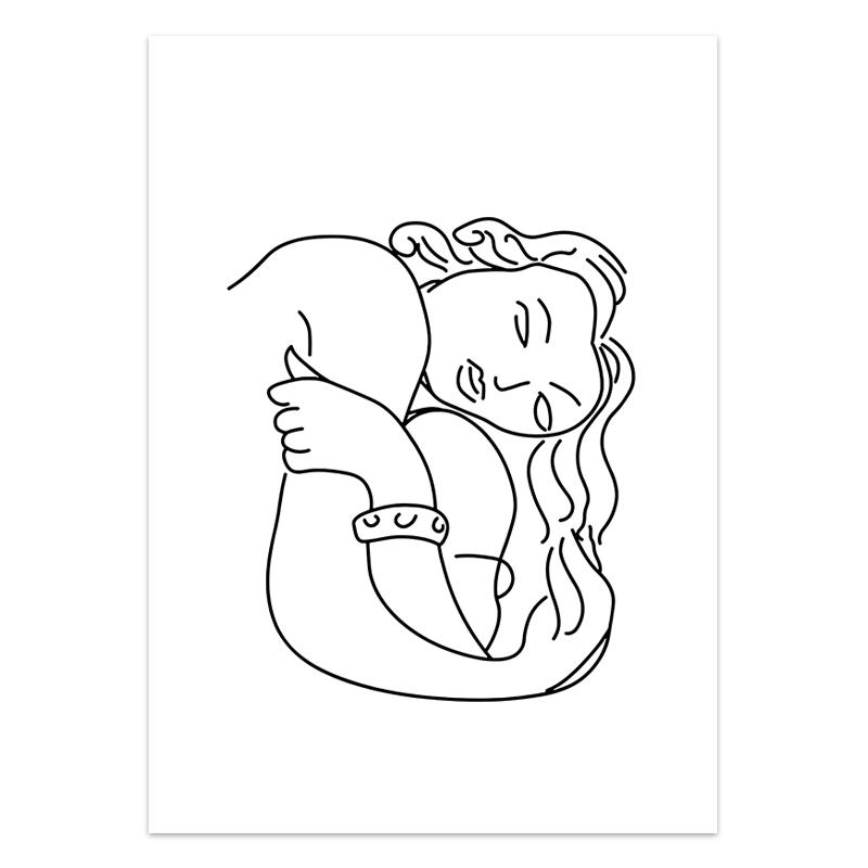 Abstract Canvas Painting Henri Matisse Artwork Wall Art Prints Body Face Stick Figure Poster Modern Pictures for Room Home Decor