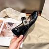 Inner height increase French Mary Jane shoes spring new rhinestone retro square head soft sole single shoes women