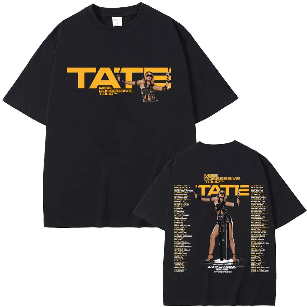 Zpěvačka Tate Mcrae T8 Hudební trička Pánská Dámská Vintage Tričko Letní Bavlněné Oversized Krátký Rukáv Top pro Fanoušky Dárek