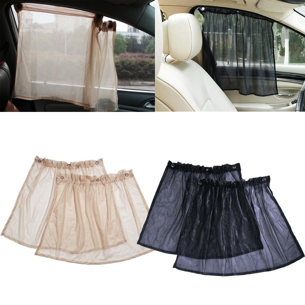 1Pair Universal Net Car Sunshade Auto Side Window Sunshade Black Beige Summer SUN UV Protector Sheet