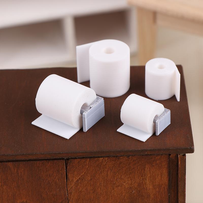 1/10Pcs 1:12 Simulation Rolls Toilet Paper Model Doll Mini Bathroom Tissue Paper Holder Decor Micro Scene Construction Props