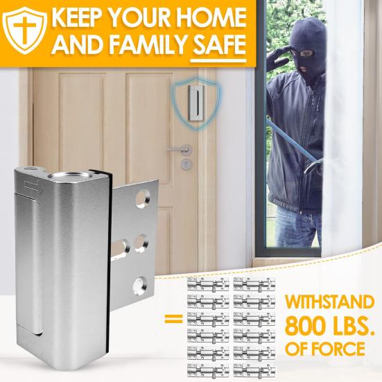Home Security Door Reinforcement Lock Rustproof Corrosion Resistant Extra Flip Lock Child Proof