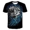 Nuova T-shirt da Uomo Estiva a Maniche Corte 3D T-shirt Testa di Tigre Animale