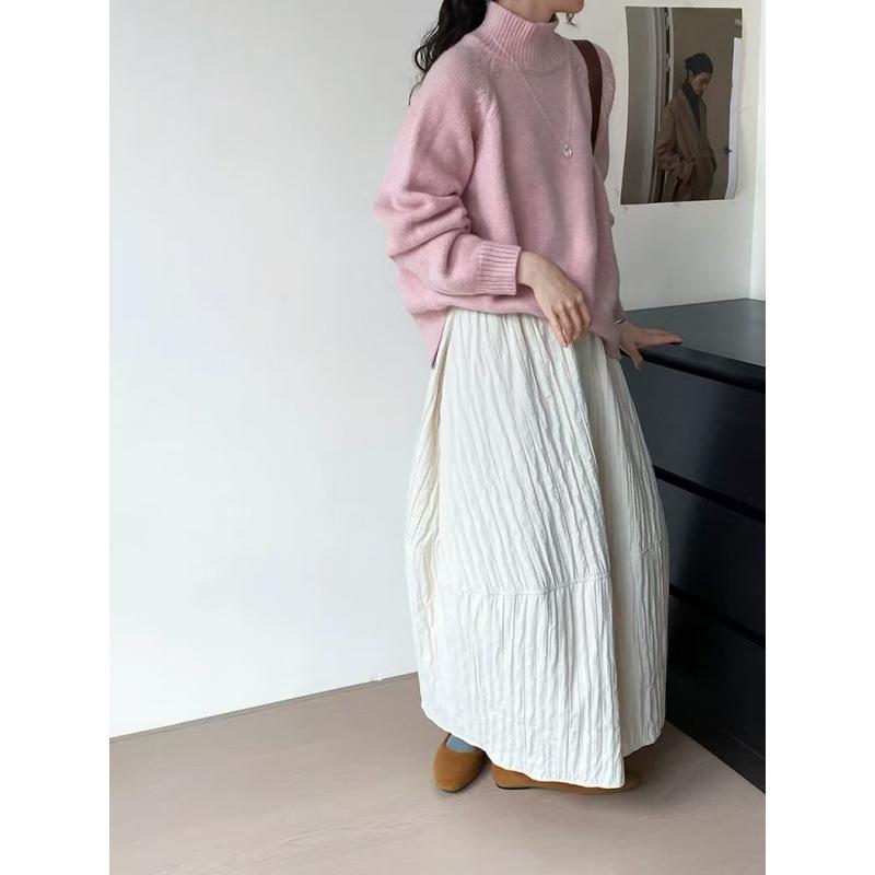 Women's 2026 New Autumn High-Waisted A-Line Lantern Skirt - Versatile, Warm, Slimming, Mid-Length.