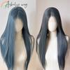 Ash Blue Lace Wig Forcosplay 13*4 LaceFront Wig for Women 26inch Long Straight Hair High Temperature Fibers Synthetic Lace Wigs