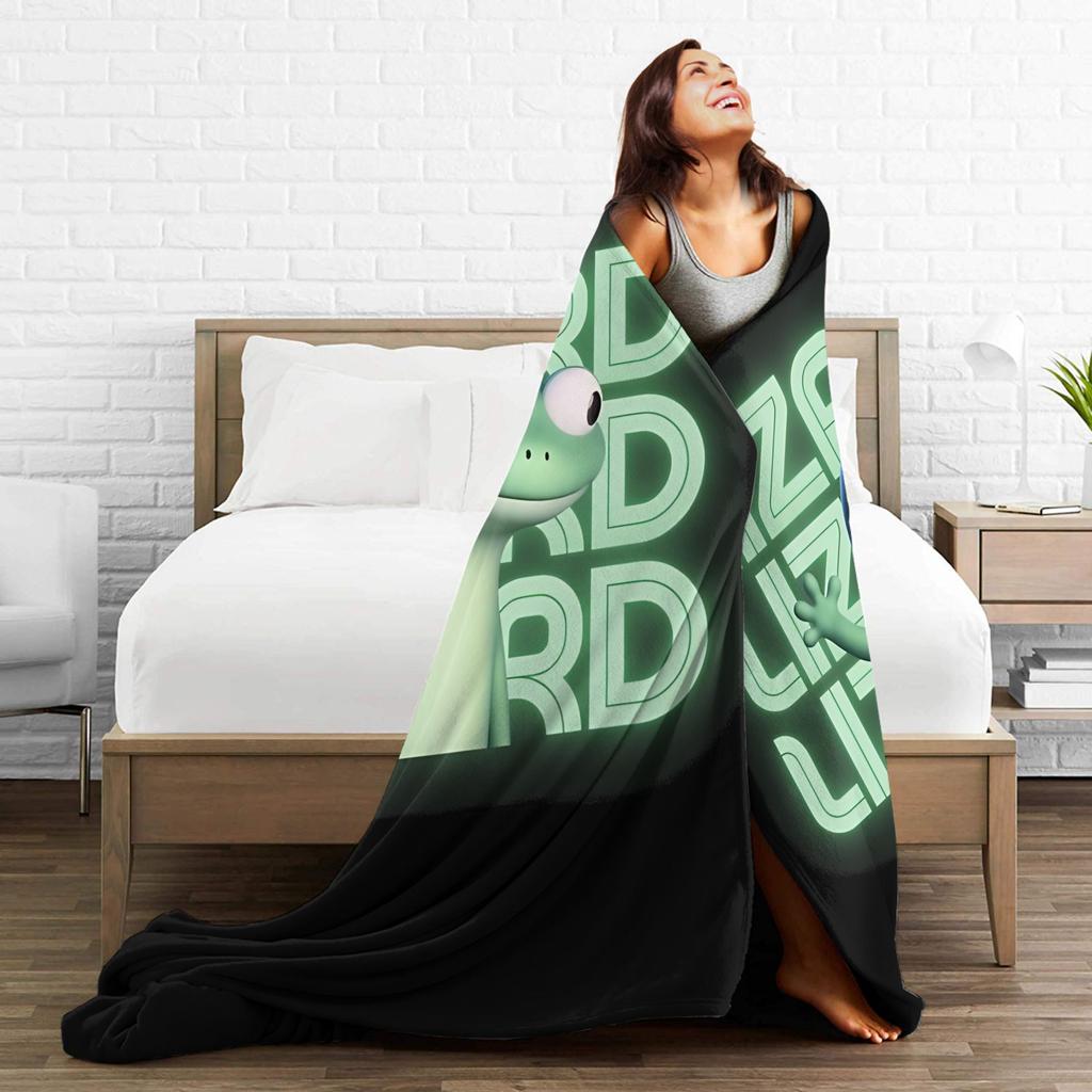 Hoppers Glow Text Tom Lizard Meme Blankets Wool Funny Breathable Throw Blanket for Bedspread Spring Autumn,