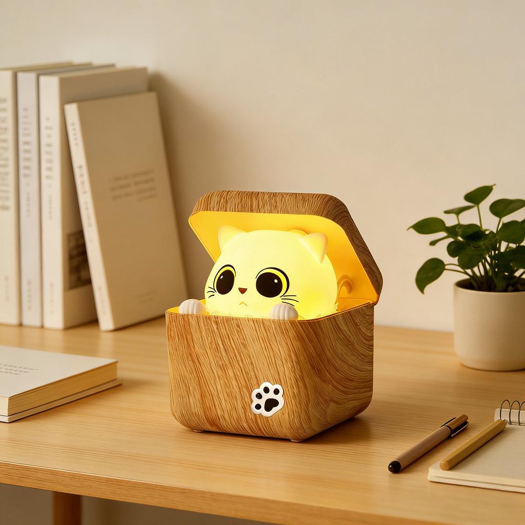 Cute Creative Night Light, Small Plug-in Lamp for Bedroom - Soft Decorative Lighting